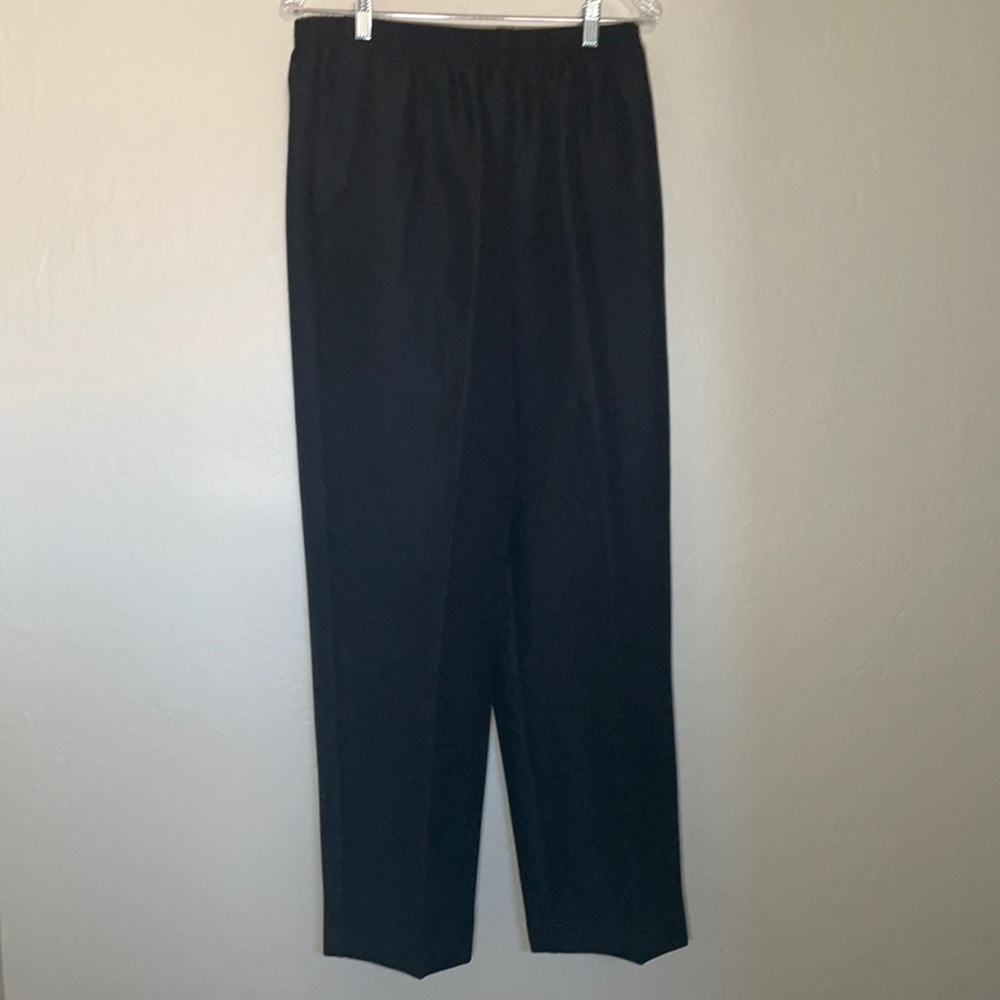 Alfred Dunner Women's Pull On Black Polyester Pants Elastic Waist Size 14